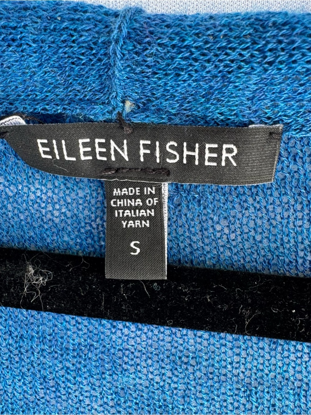 Eileen Fisher 100% Wool V-Neck Short Sleeve Sweater - Bright Blue - Picture 2 of 8